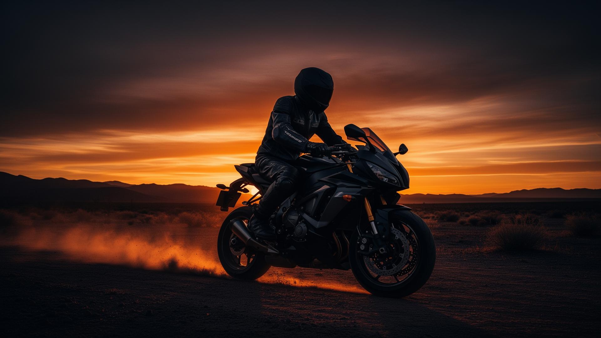 Rider at sunset in the Arizona desert
